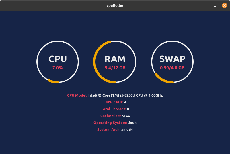 "CpuRoller running on linux"